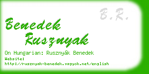 benedek rusznyak business card